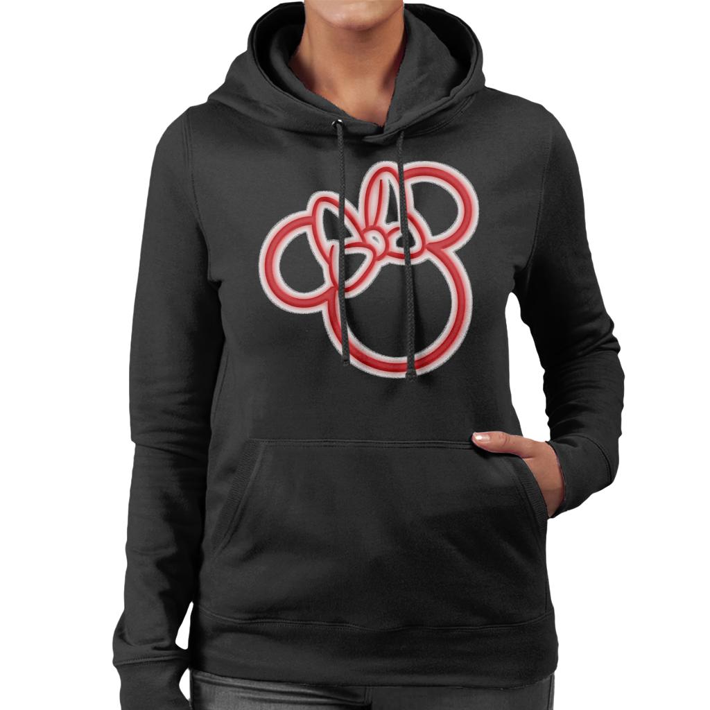 Disney Mickey Mouse Minnie Neon Head Women's Hooded Sweatshirt-ALL + EVERY