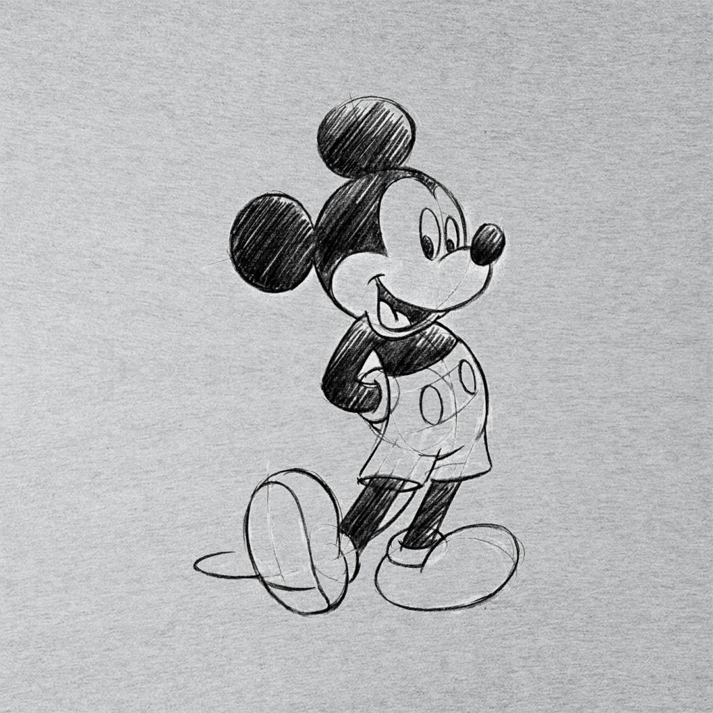 Disney Mickey Mouse Sketch Drawing Men's T-Shirt-ALL + EVERY