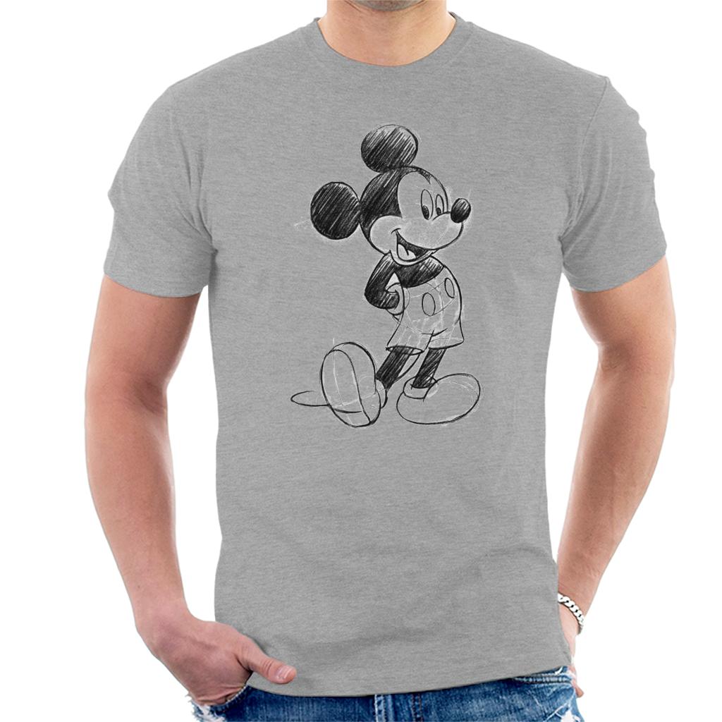 Disney Mickey Mouse Sketch Drawing Men's T-Shirt-ALL + EVERY