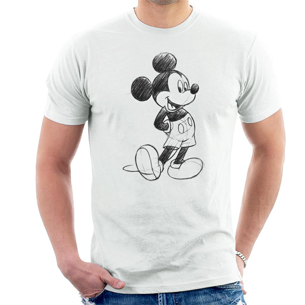 Disney Mickey Mouse Sketch Drawing Men's T-Shirt-ALL + EVERY