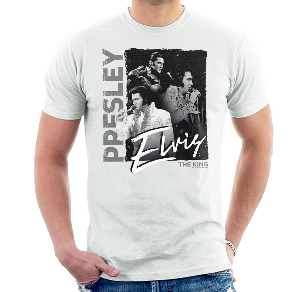 Elvisly Yours Retro Elvis The King Montage Men's T-Shirt