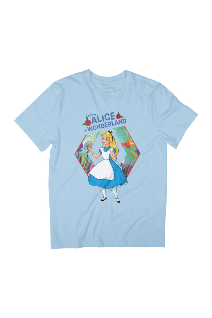 Disney Alice In Wonderland Flowers Rose Text Women's Relaxed Fit T-Shirt-ALL + EVERY
