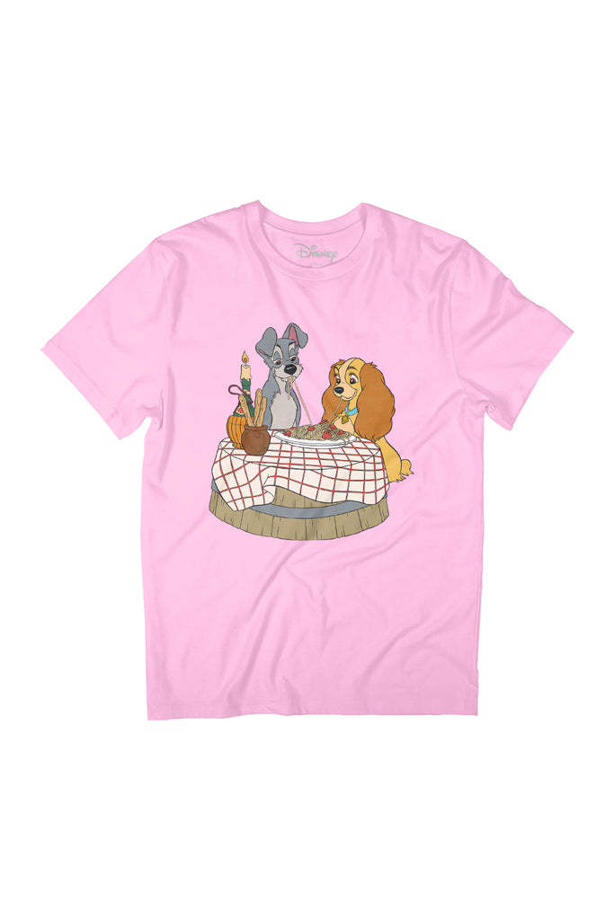 Disney Lady And The Tramp Spaghetti Scene Women's Relaxed Fit T-Shirt-ALL + EVERY