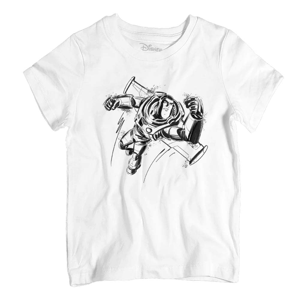 Disney Buzz Lightyear Sketch Toy Story Kid's T-Shirt-ALL + EVERY