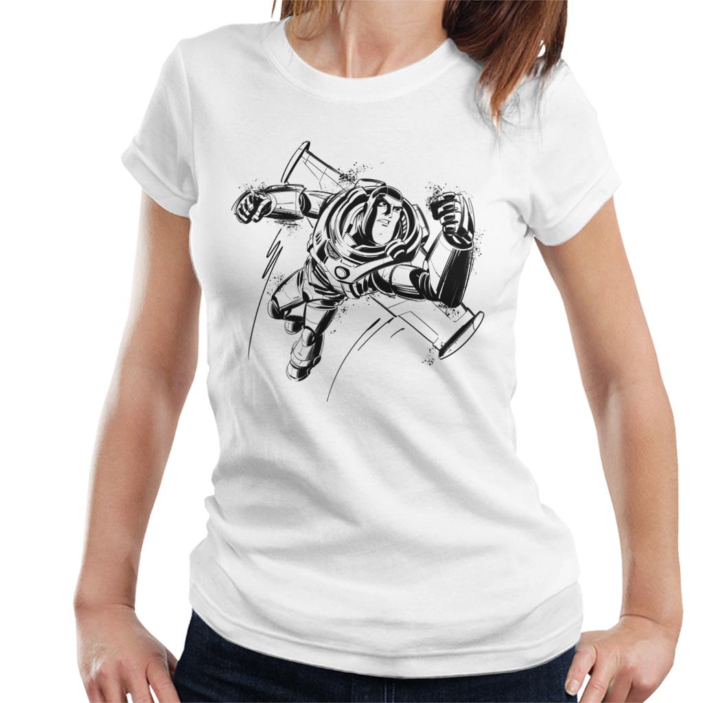 Disney Buzz Lightyear Sketch Toy Story Women's T-Shirt-ALL + EVERY