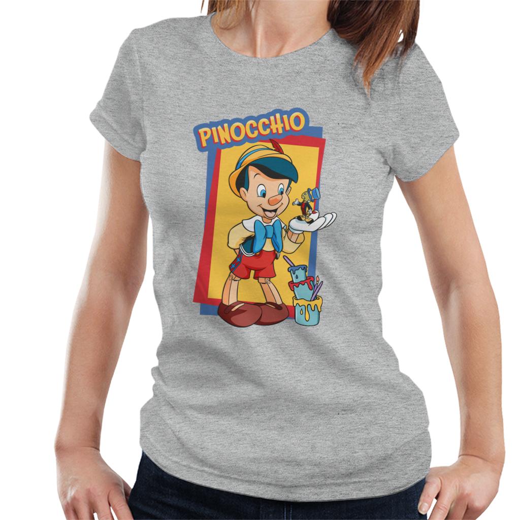 Disney Pinocchio Jiminy Cricket In Palm Paint Women's T-Shirt-ALL + EVERY