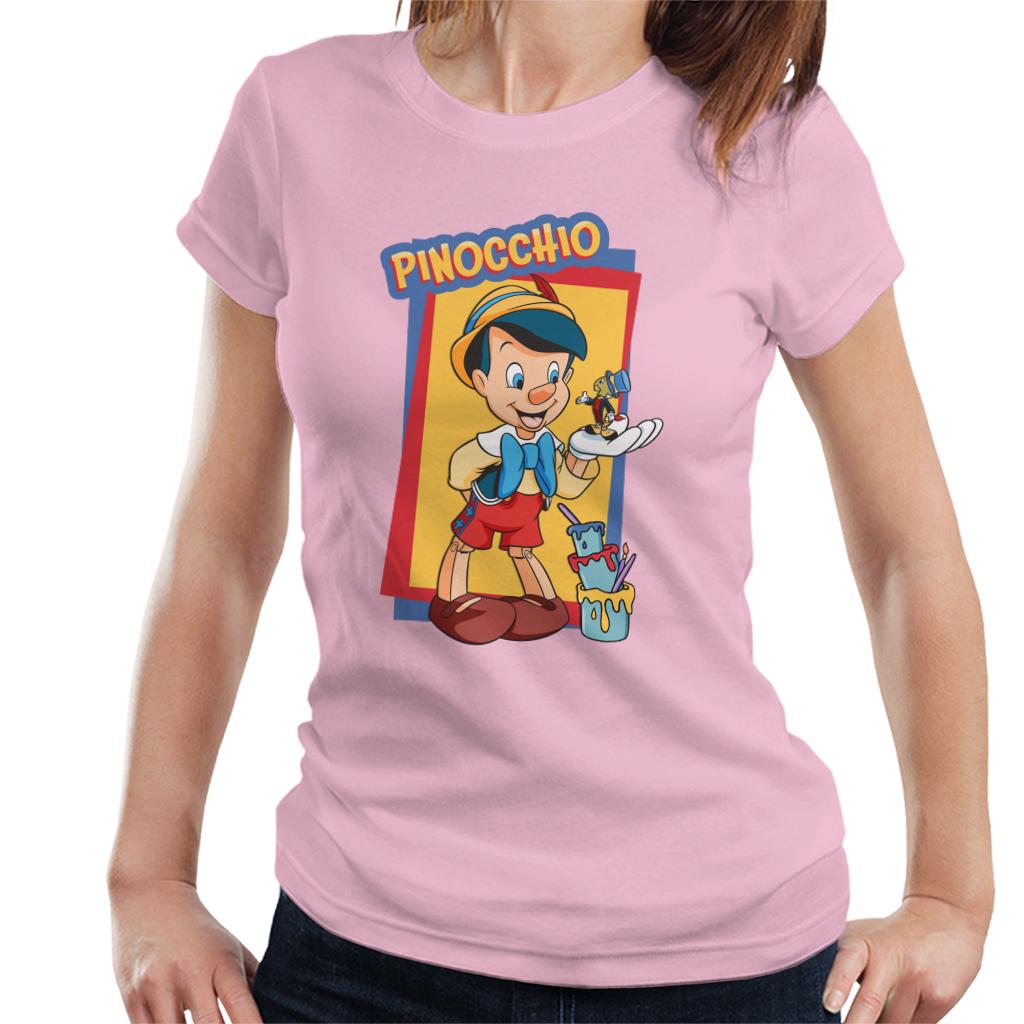 Disney Pinocchio Jiminy Cricket In Palm Paint Women's T-Shirt-ALL + EVERY