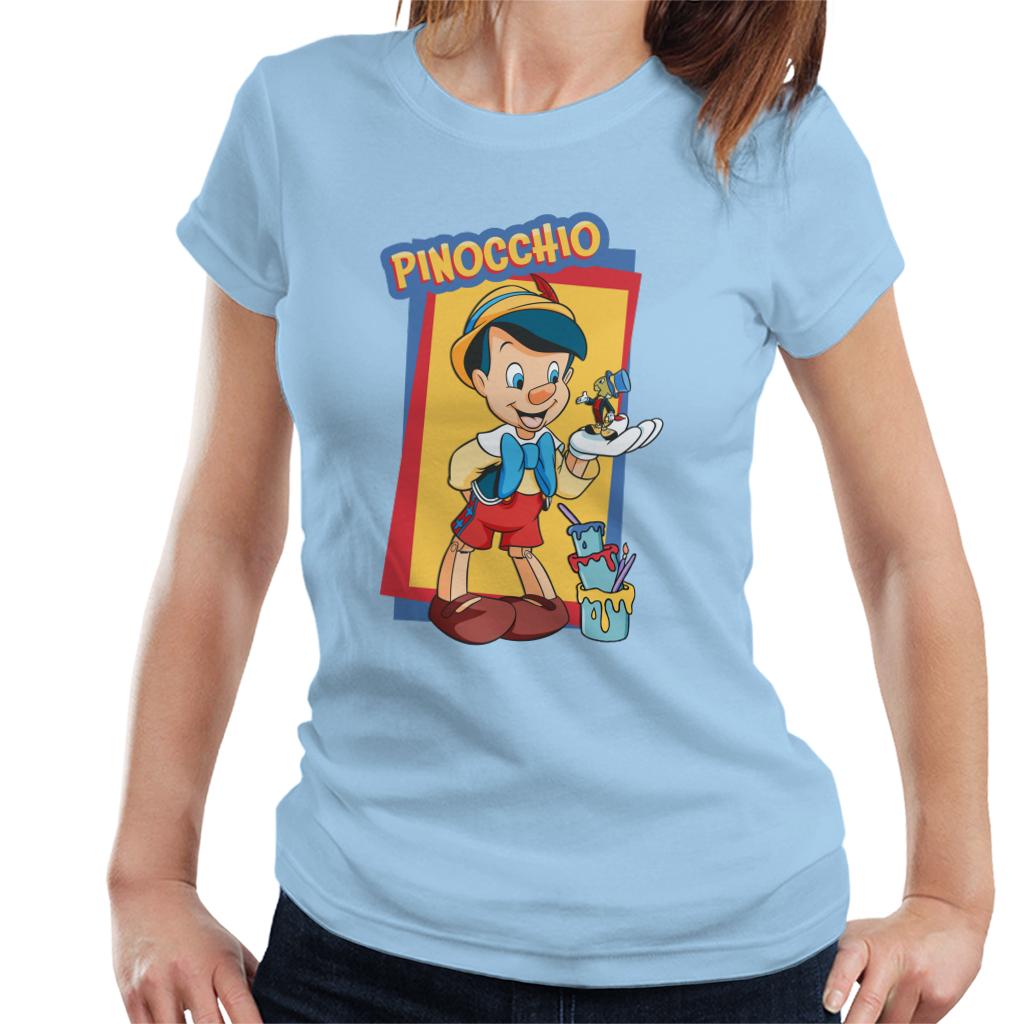 Disney Pinocchio Jiminy Cricket In Palm Paint Women's T-Shirt-ALL + EVERY