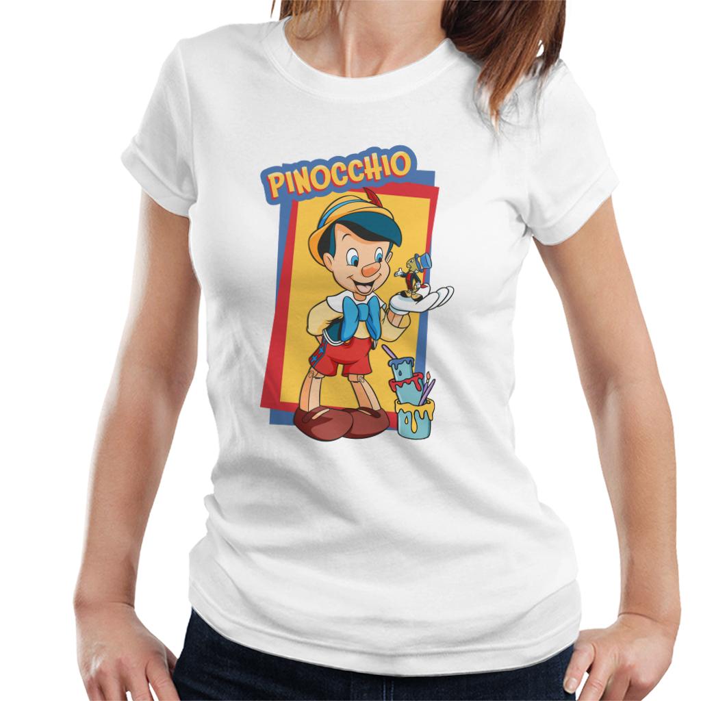 Disney Pinocchio Jiminy Cricket In Palm Paint Women's T-Shirt-ALL + EVERY
