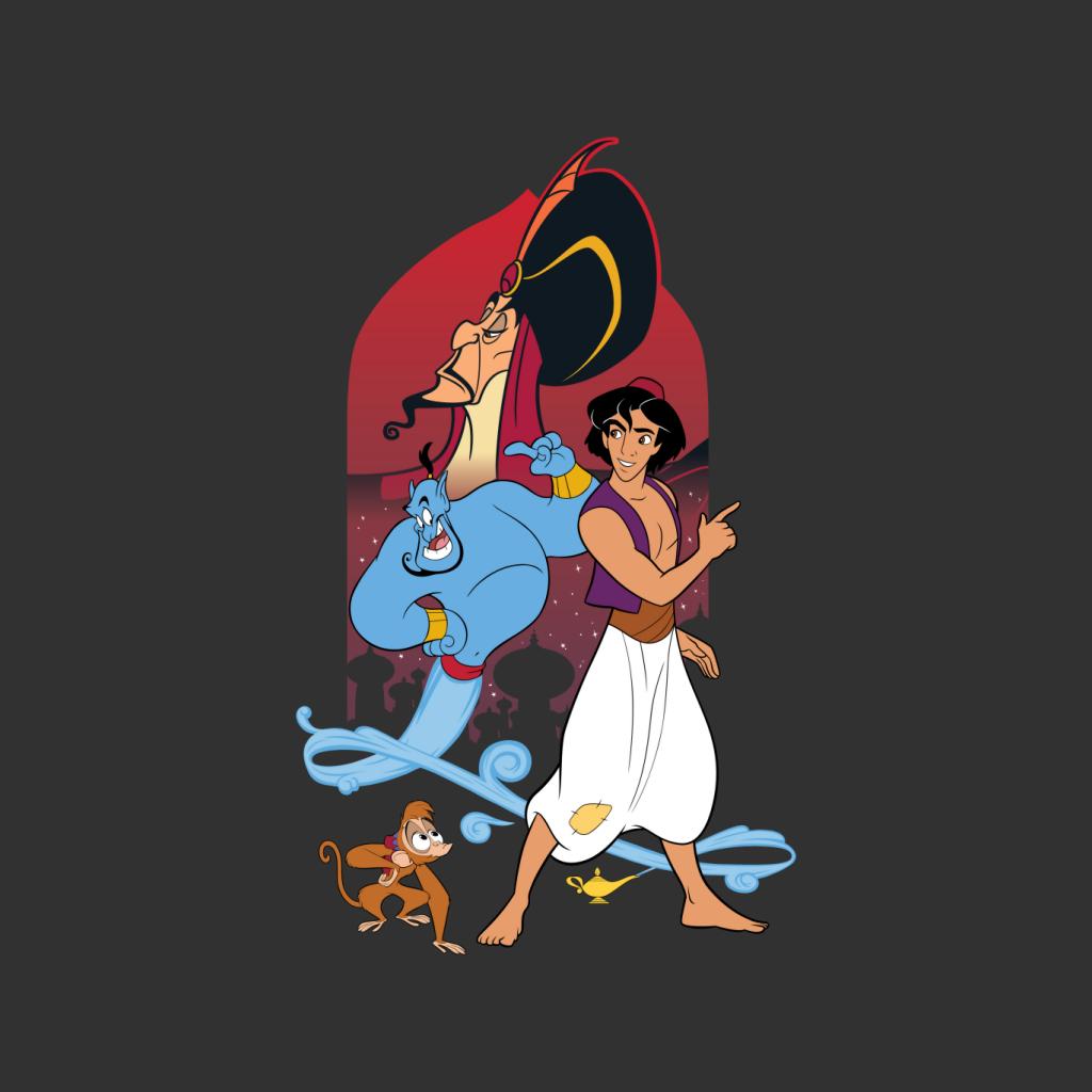 Disney Aladdin Character Montage Women's T-Shirt-ALL + EVERY