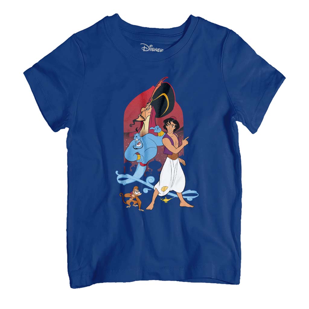 Disney Aladdin Character Montage Kid's T-Shirt-ALL + EVERY