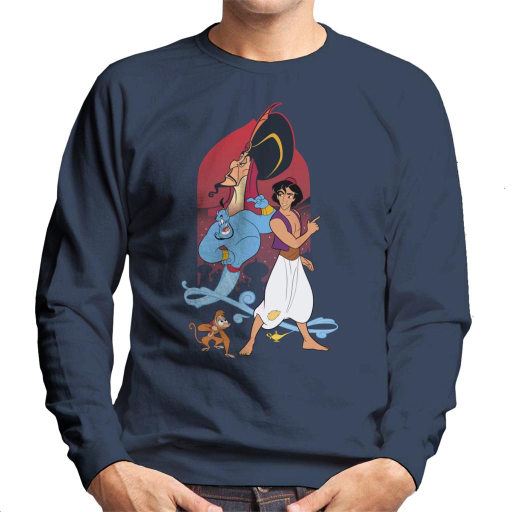 Disney Aladdin Character Montage Men's Sweatshirt-ALL + EVERY
