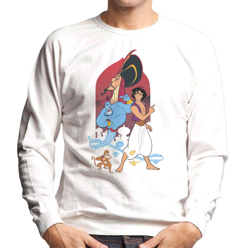 Disney Aladdin Character Montage Men's Sweatshirt-ALL + EVERY
