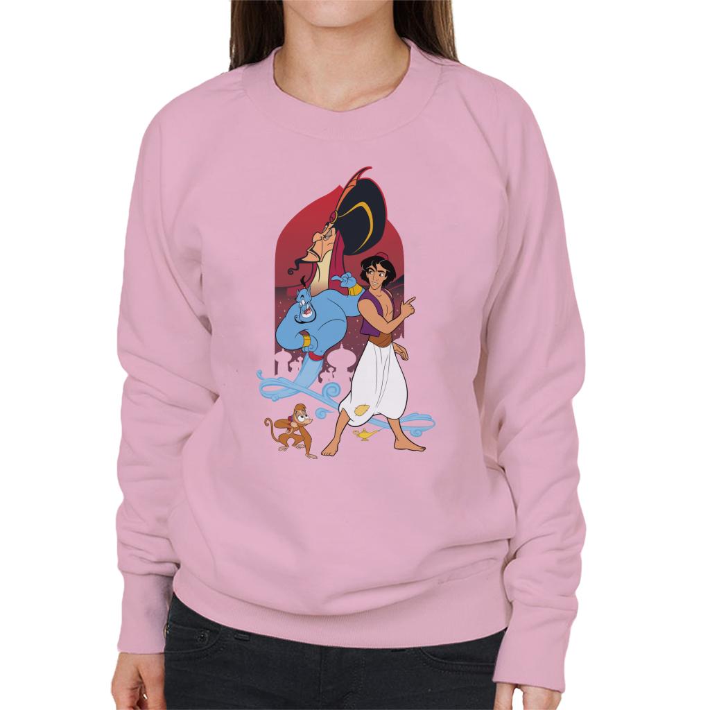 Disney Aladdin Character Montage Women's Sweatshirt-ALL + EVERY