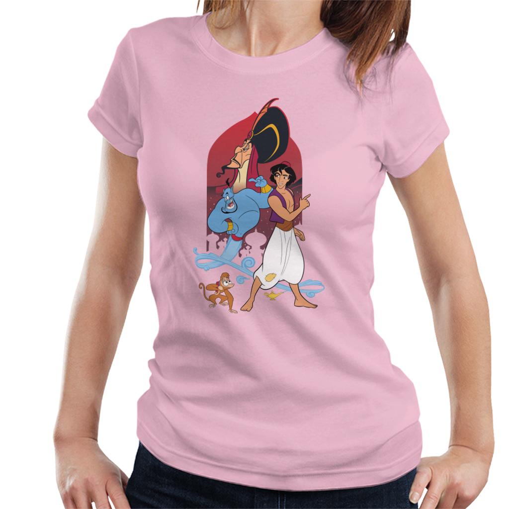 Disney Aladdin Character Montage Women's T-Shirt-ALL + EVERY