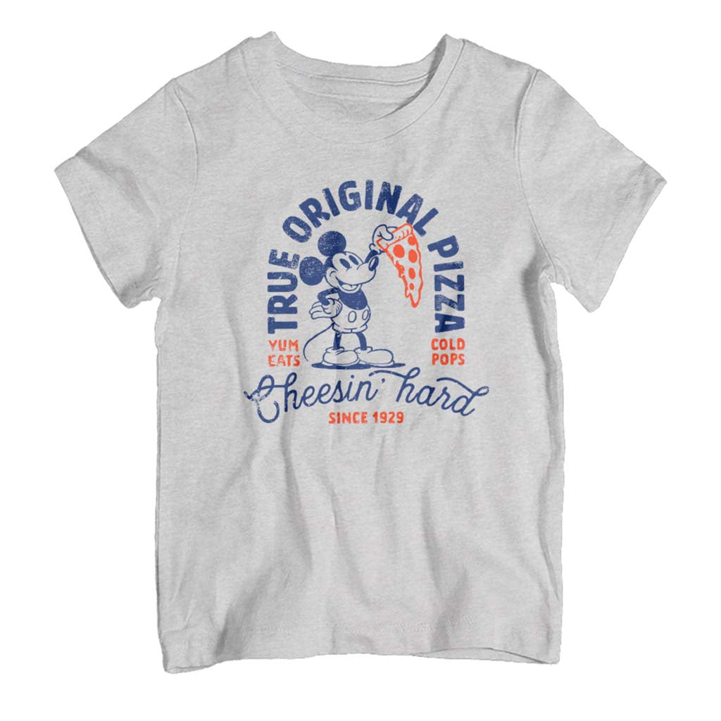 Disney Mickey Mouse True Original Pizza Cheesin Hard Kid's T-Shirt-ALL + EVERY