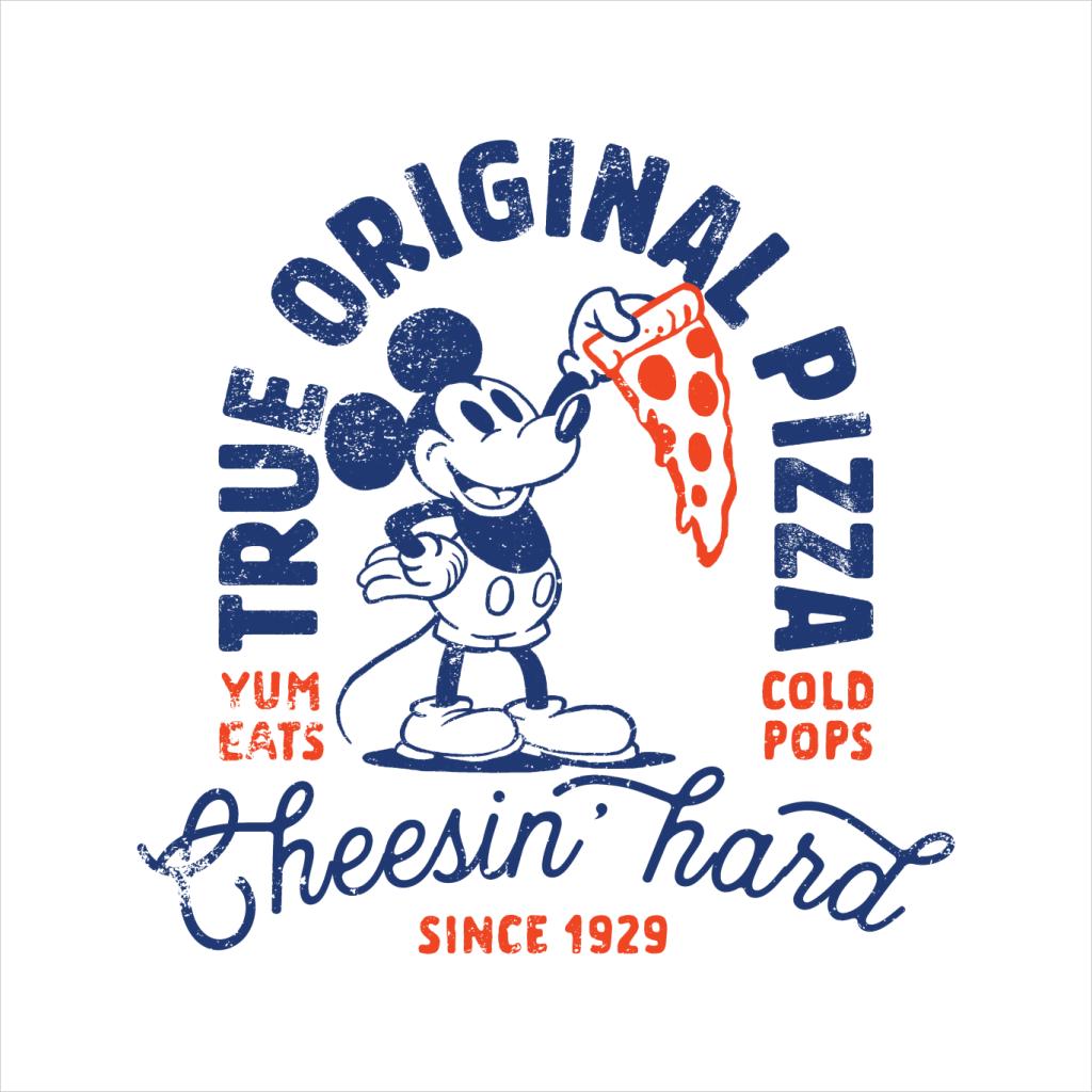 Disney Mickey Mouse True Original Pizza Cheesin Hard Men's T-Shirt-ALL + EVERY