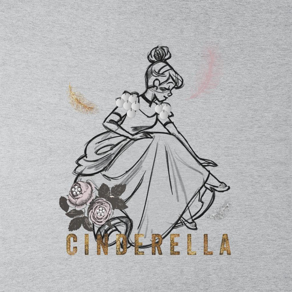 Disney Cinderella Roses And Feathers Sketch Women's T-Shirt-ALL + EVERY