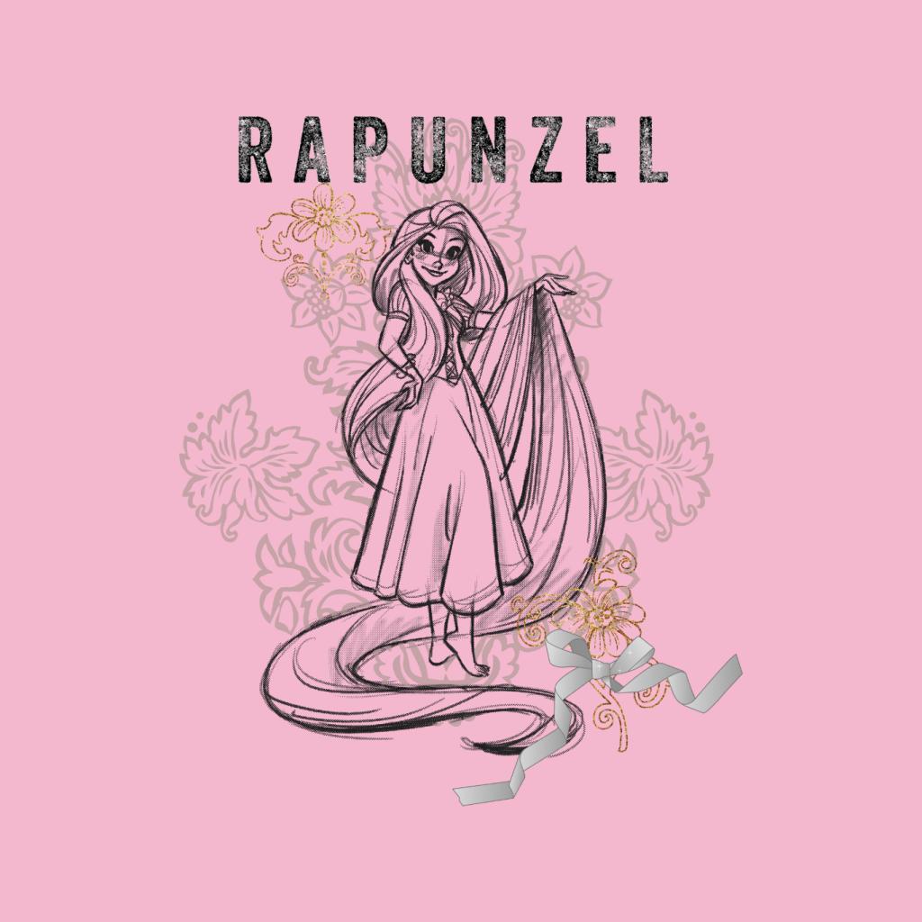 Disney Rapunzel Floral Sketch Women's T-Shirt-ALL + EVERY