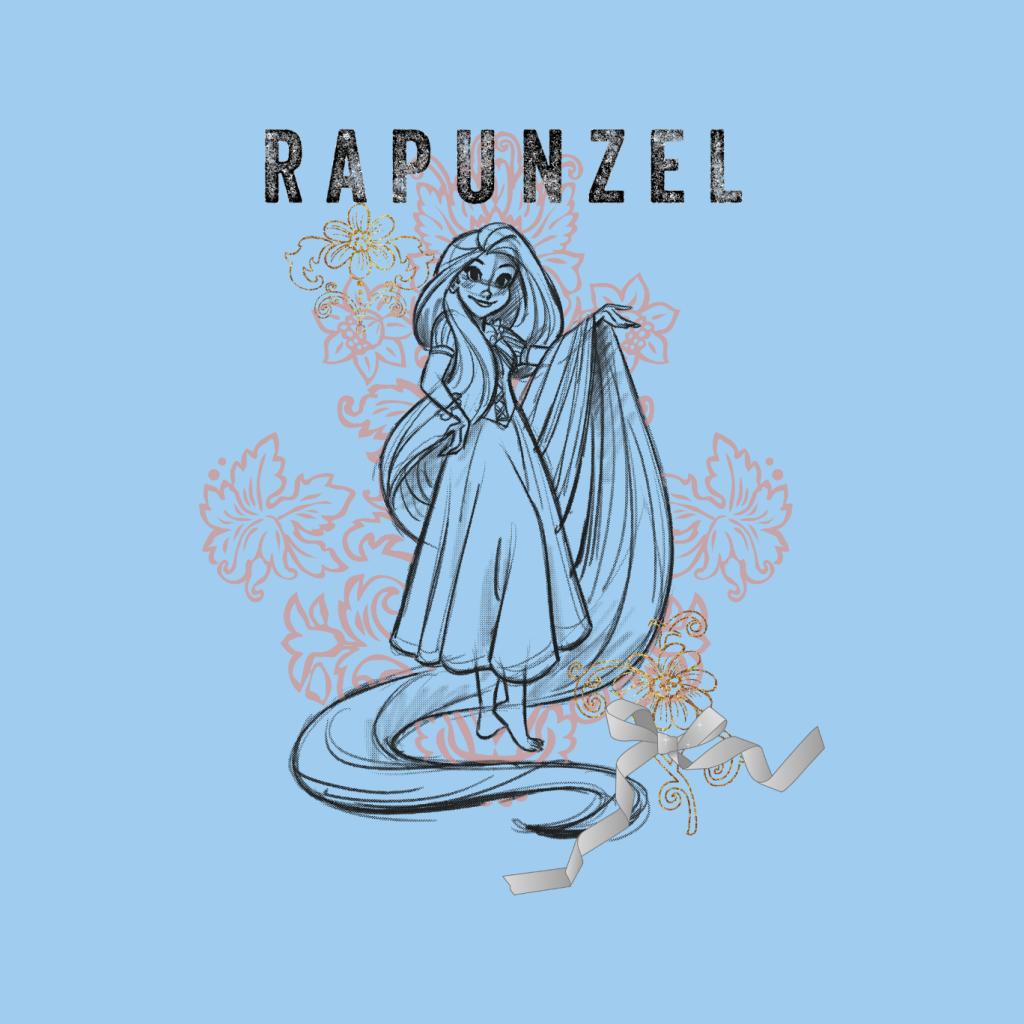 Disney Rapunzel Floral Sketch Women's Hooded Sweatshirt-ALL + EVERY