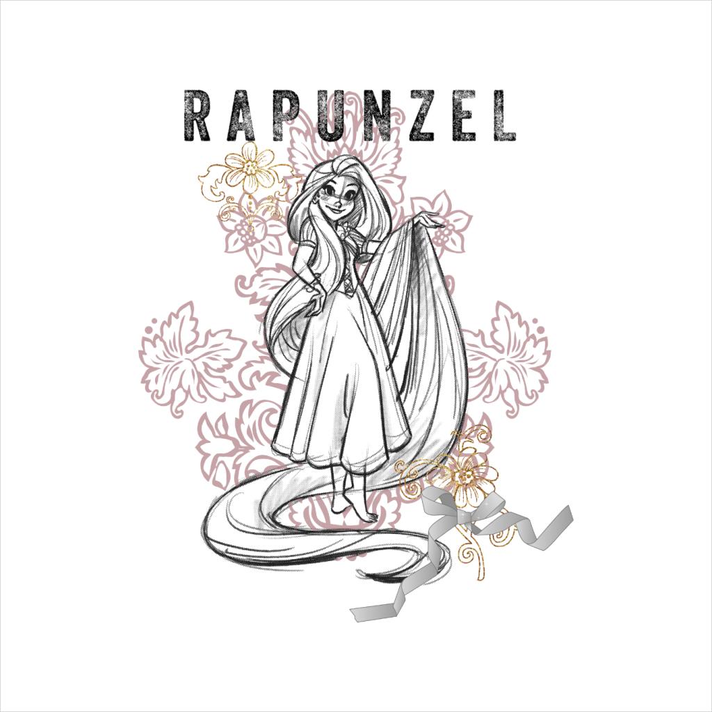 Disney Rapunzel Floral Sketch Women's Hooded Sweatshirt-ALL + EVERY