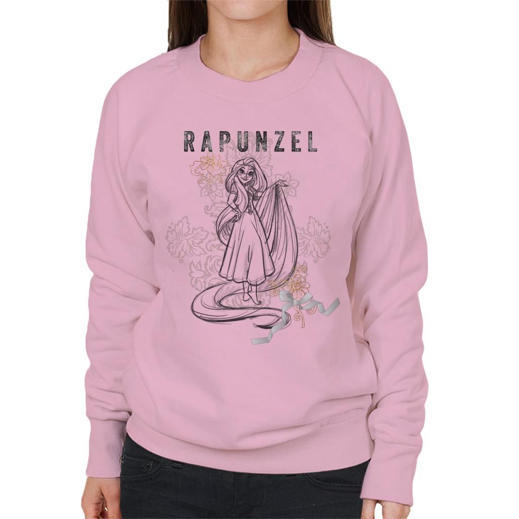 Disney Rapunzel Floral Sketch Women's Sweatshirt-ALL + EVERY