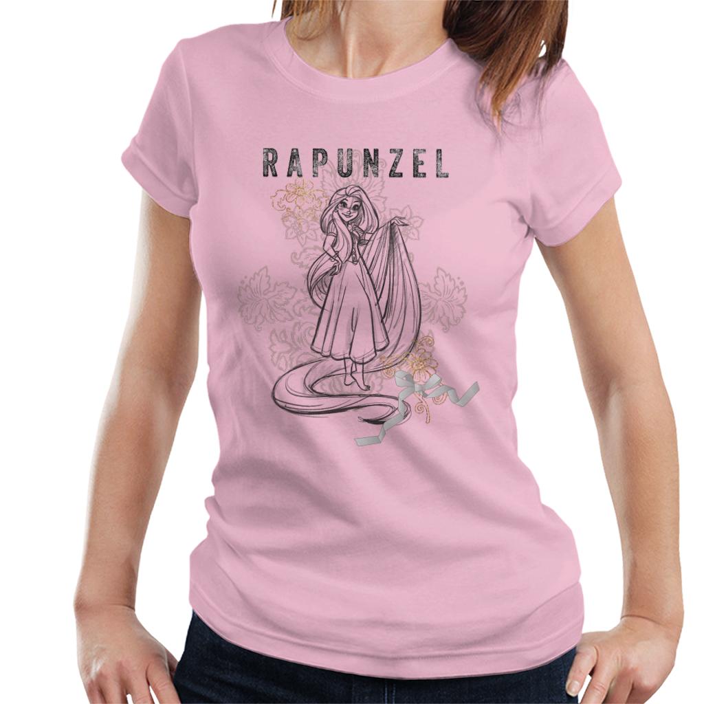 Disney Rapunzel Floral Sketch Women's T-Shirt-ALL + EVERY