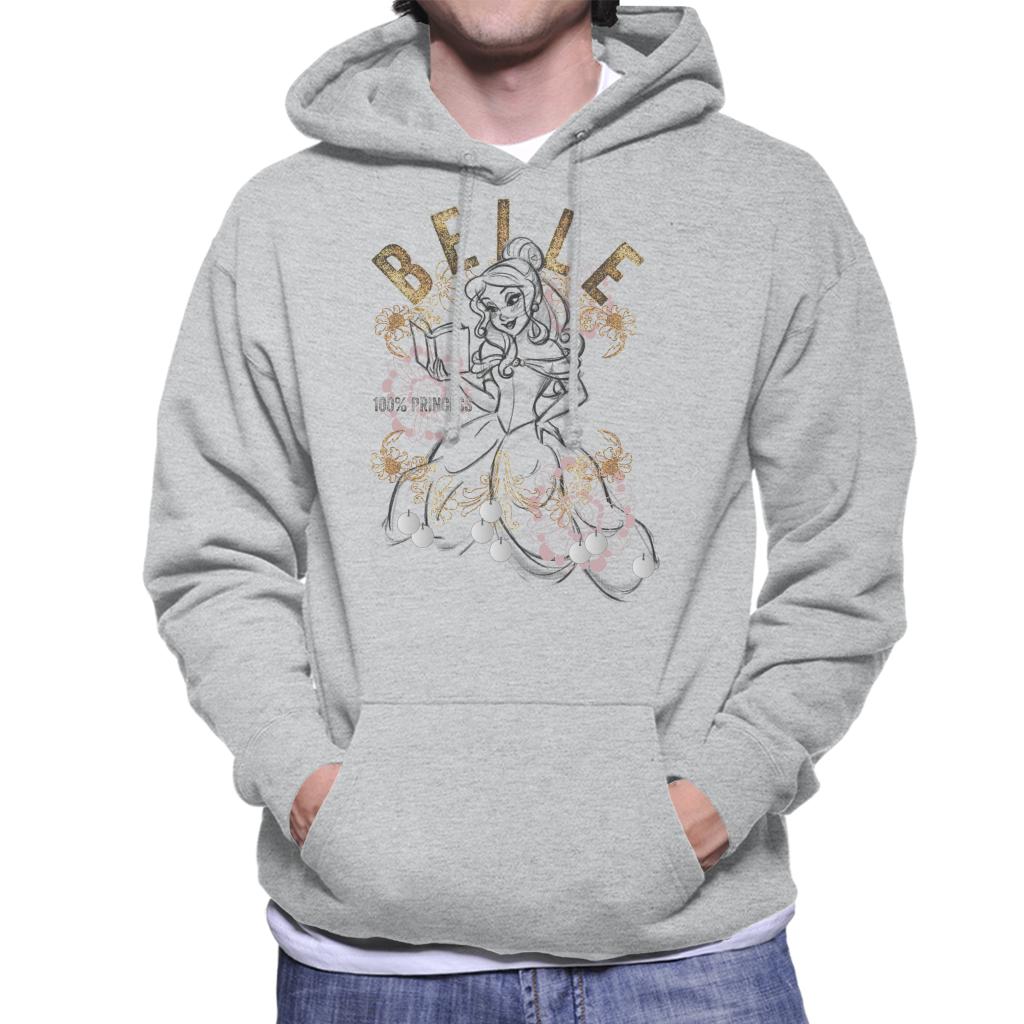 Disney Belle Floral Sketch Beauty And The Beast Men's Hooded Sweatshirt-ALL + EVERY