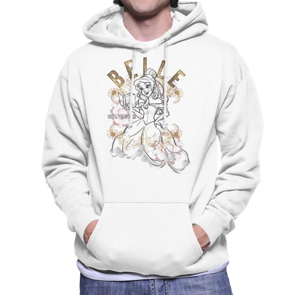 Disney Belle Floral Sketch Beauty And The Beast Men's Hooded Sweatshirt-ALL + EVERY