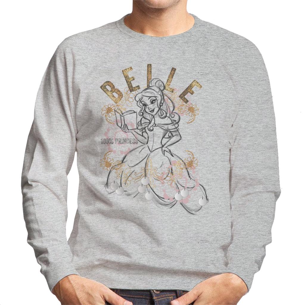 Disney Belle Floral Sketch Beauty And The Beast Men's Sweatshirt-ALL + EVERY