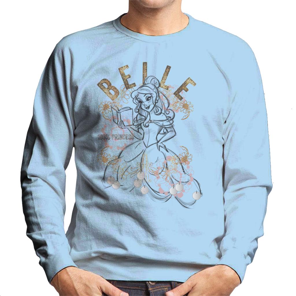 Disney Belle Floral Sketch Beauty And The Beast Men's Sweatshirt-ALL + EVERY