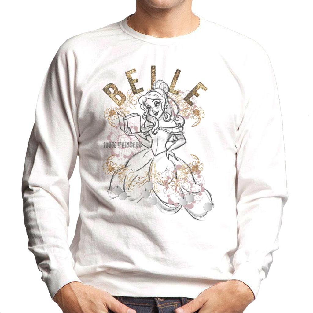 Disney Belle Floral Sketch Beauty And The Beast Men's Sweatshirt-ALL + EVERY