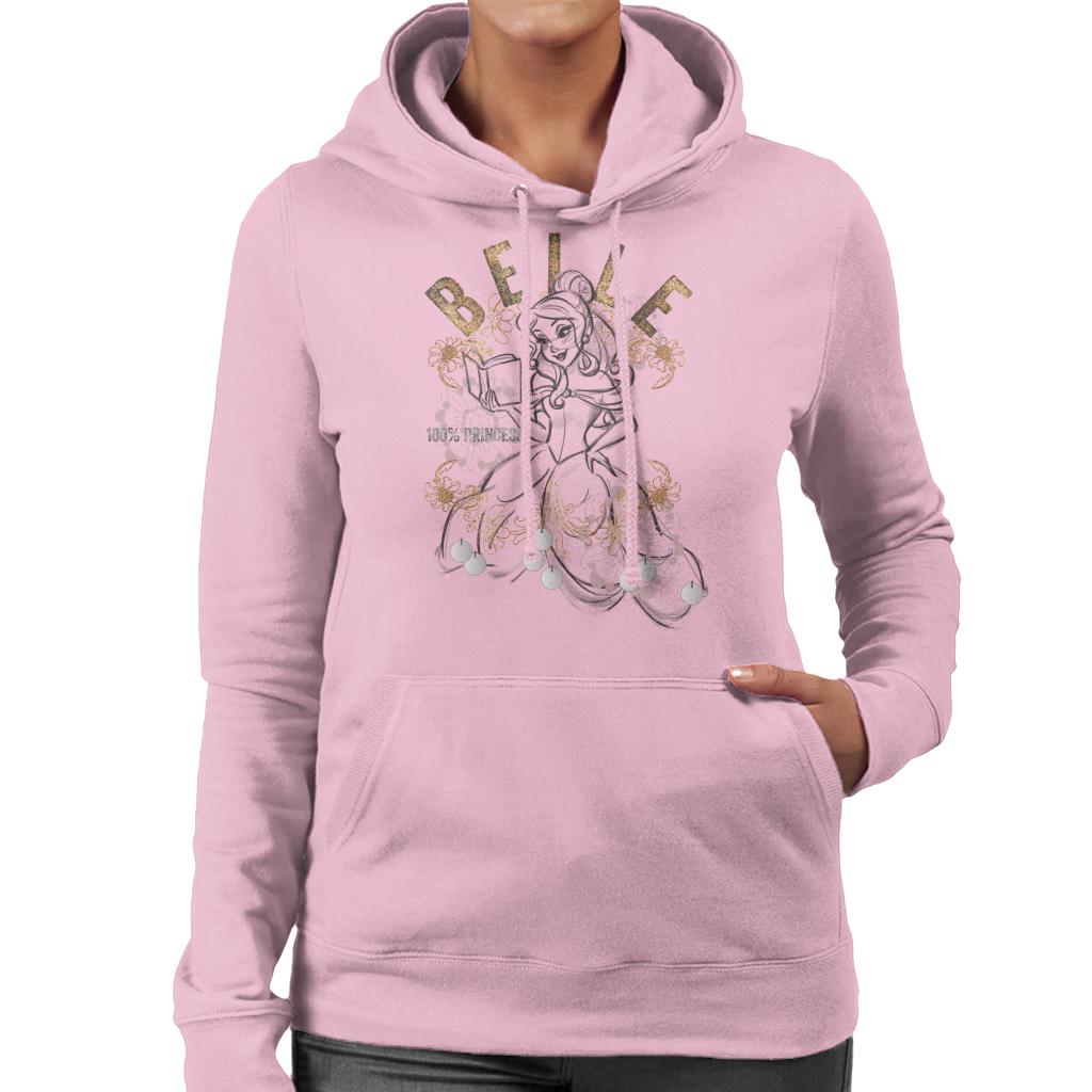 Disney Belle Floral Sketch Beauty And The Beast Women's Hooded Sweatshirt-ALL + EVERY