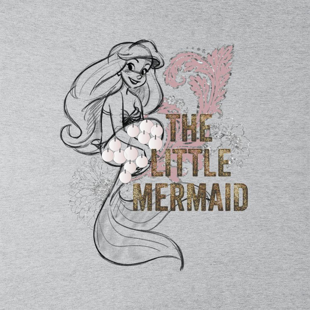 Disney The Little Mermaid Floral Sketch Women's T-Shirt-ALL + EVERY