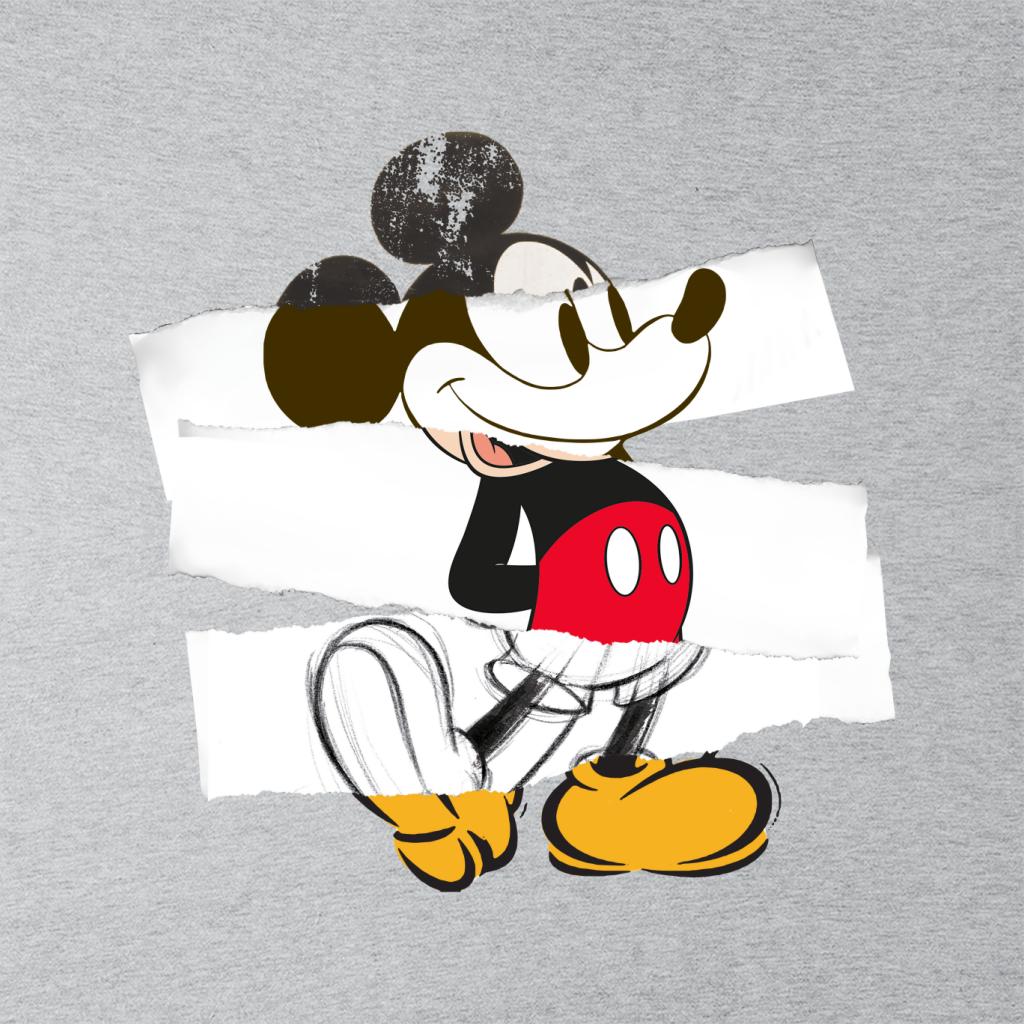 Disney Mickey Mouse Paper Rip Collage Art Men's Sweatshirt-ALL + EVERY