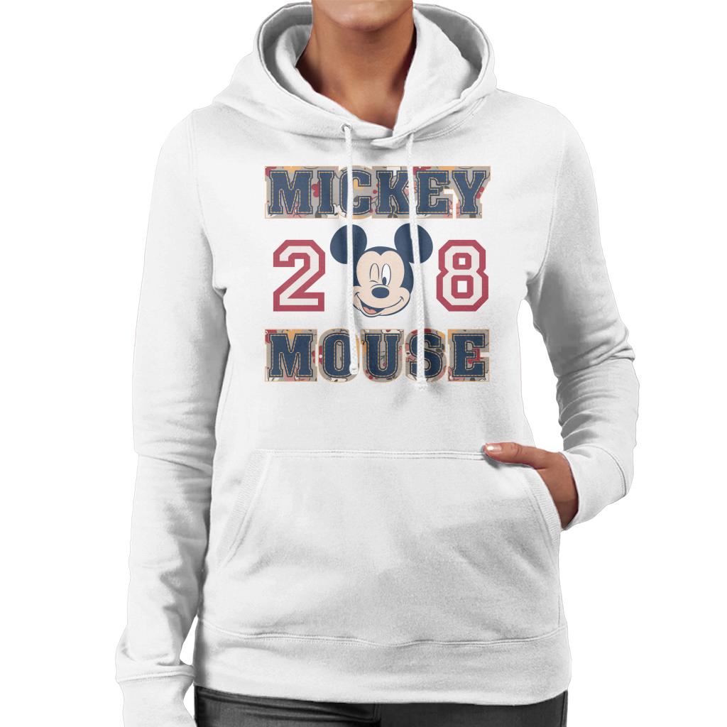 Disney Mickey Mouse Retro College Sports 1928 Women's Hooded Sweatshirt-ALL + EVERY
