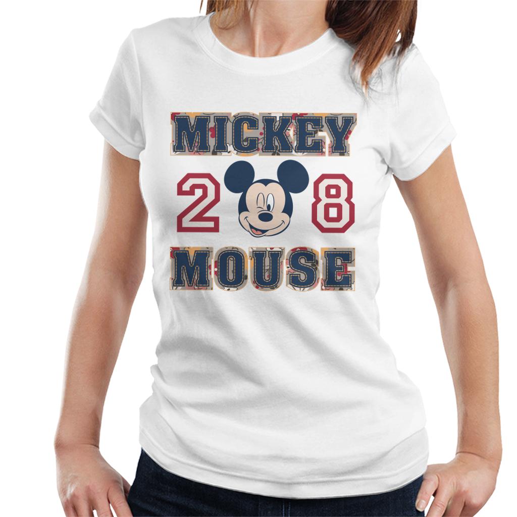 Disney Mickey Mouse Retro College Sports 1928 Women's T-Shirt-ALL + EVERY