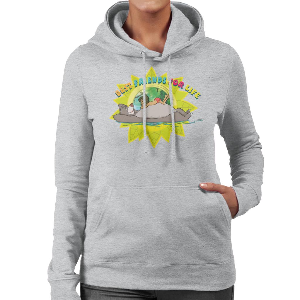 Disney The Jungle Book Best Friends For Life Mowgli & Baloo Women's Hooded Sweatshirt-ALL + EVERY