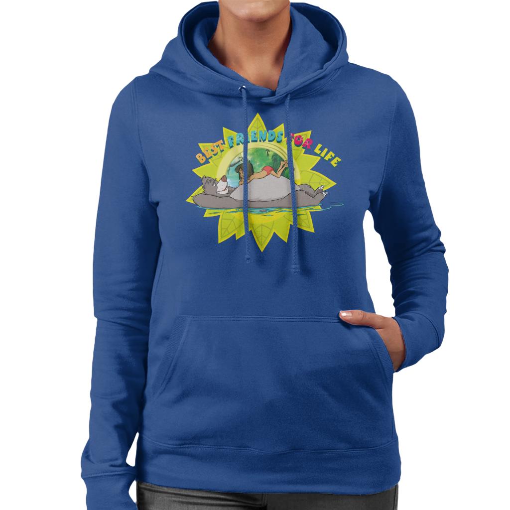 Disney The Jungle Book Best Friends For Life Mowgli & Baloo Women's Hooded Sweatshirt-ALL + EVERY
