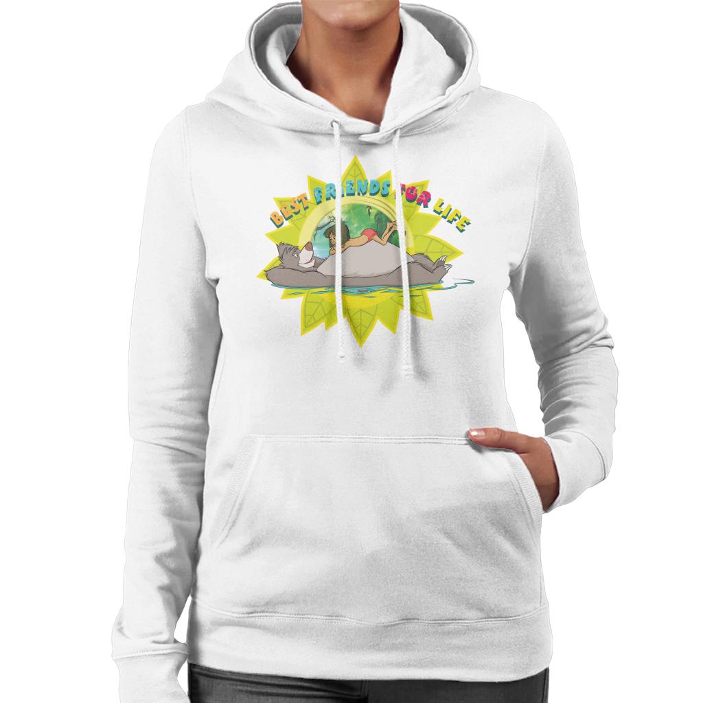 Disney The Jungle Book Best Friends For Life Mowgli & Baloo Women's Hooded Sweatshirt-ALL + EVERY