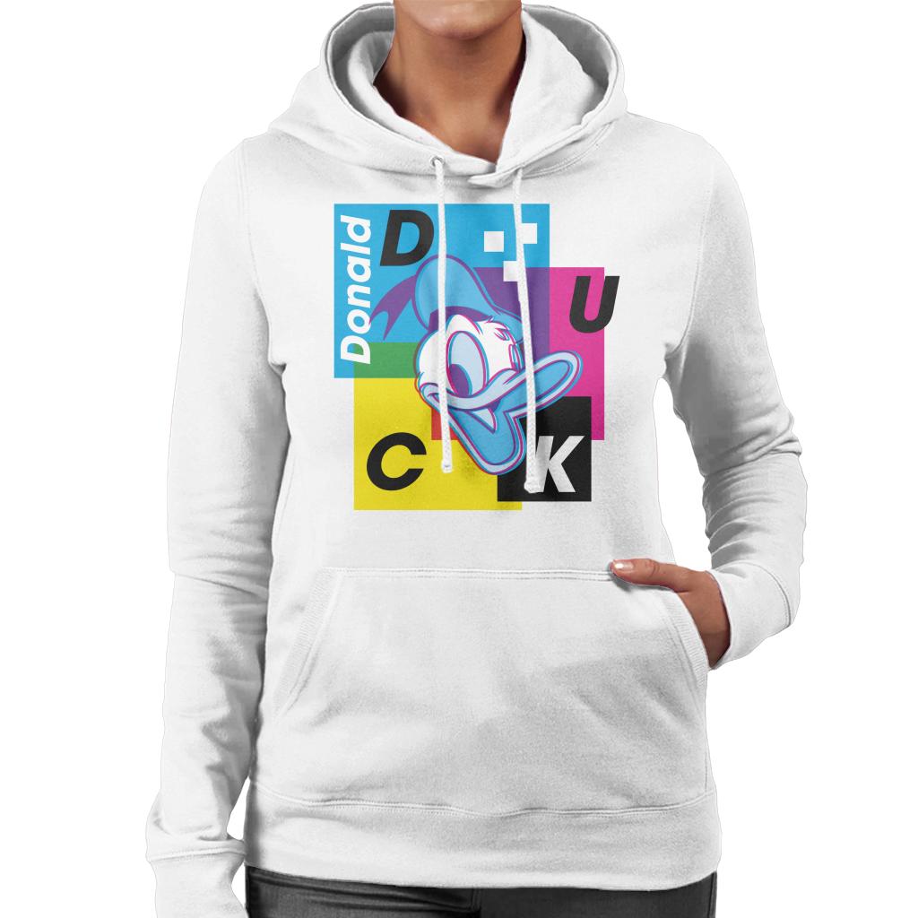 Disney Donald Duck Retro 3D Effect Women's Hooded Sweatshirt-ALL + EVERY