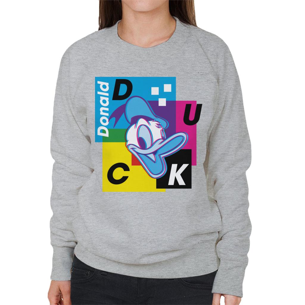 Disney Donald Duck Retro 3D Effect Women's Sweatshirt-ALL + EVERY