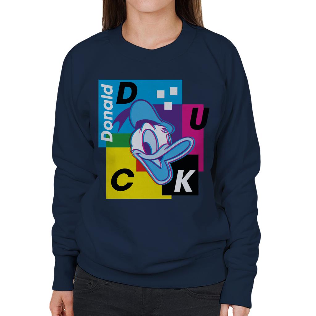 Disney Donald Duck Retro 3D Effect Women's Sweatshirt-ALL + EVERY
