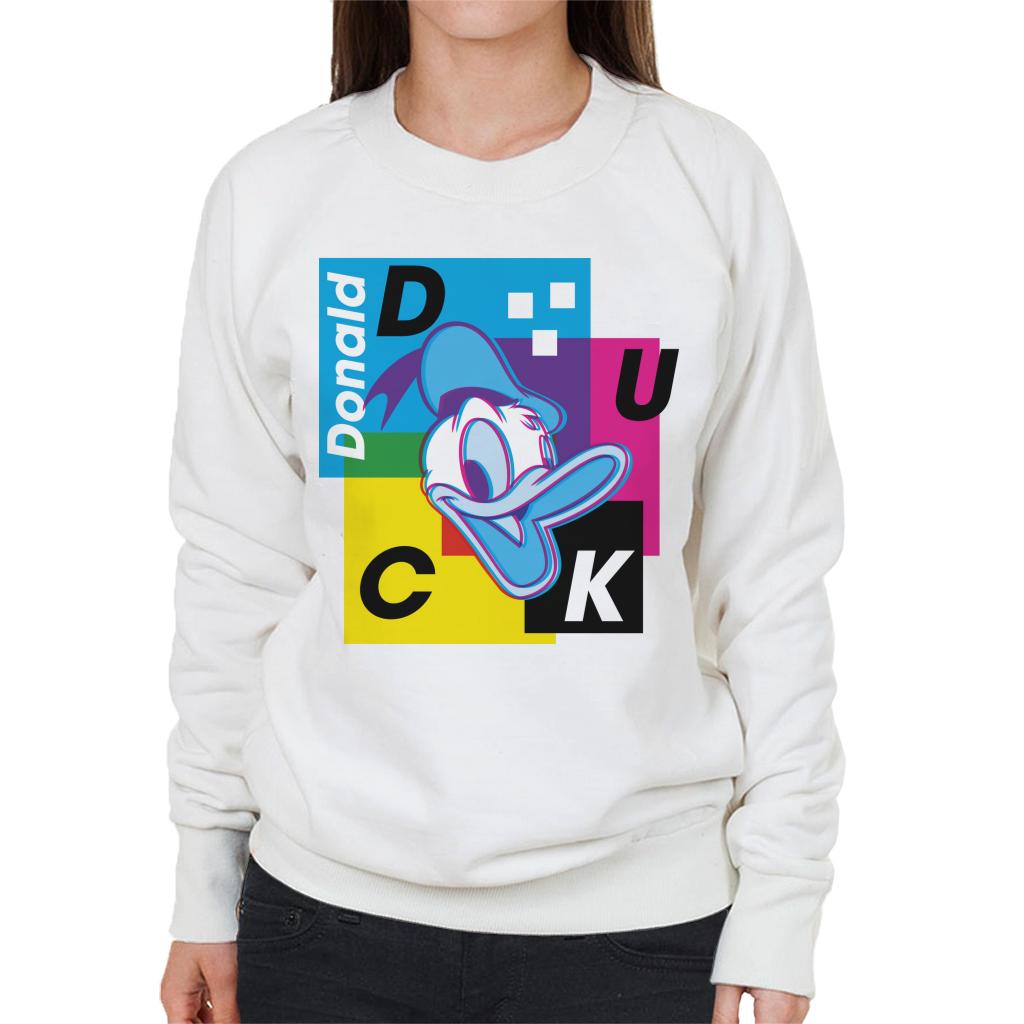 Disney Donald Duck Retro 3D Effect Women's Sweatshirt-ALL + EVERY