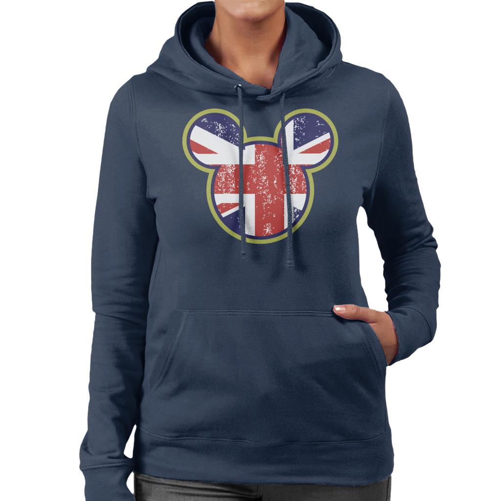 Disney Mickey Mouse Union Jack United Kingdom Women's Hooded Sweatshirt-ALL + EVERY