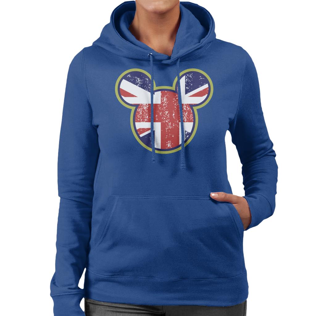 Disney Mickey Mouse Union Jack United Kingdom Women's Hooded Sweatshirt-ALL + EVERY