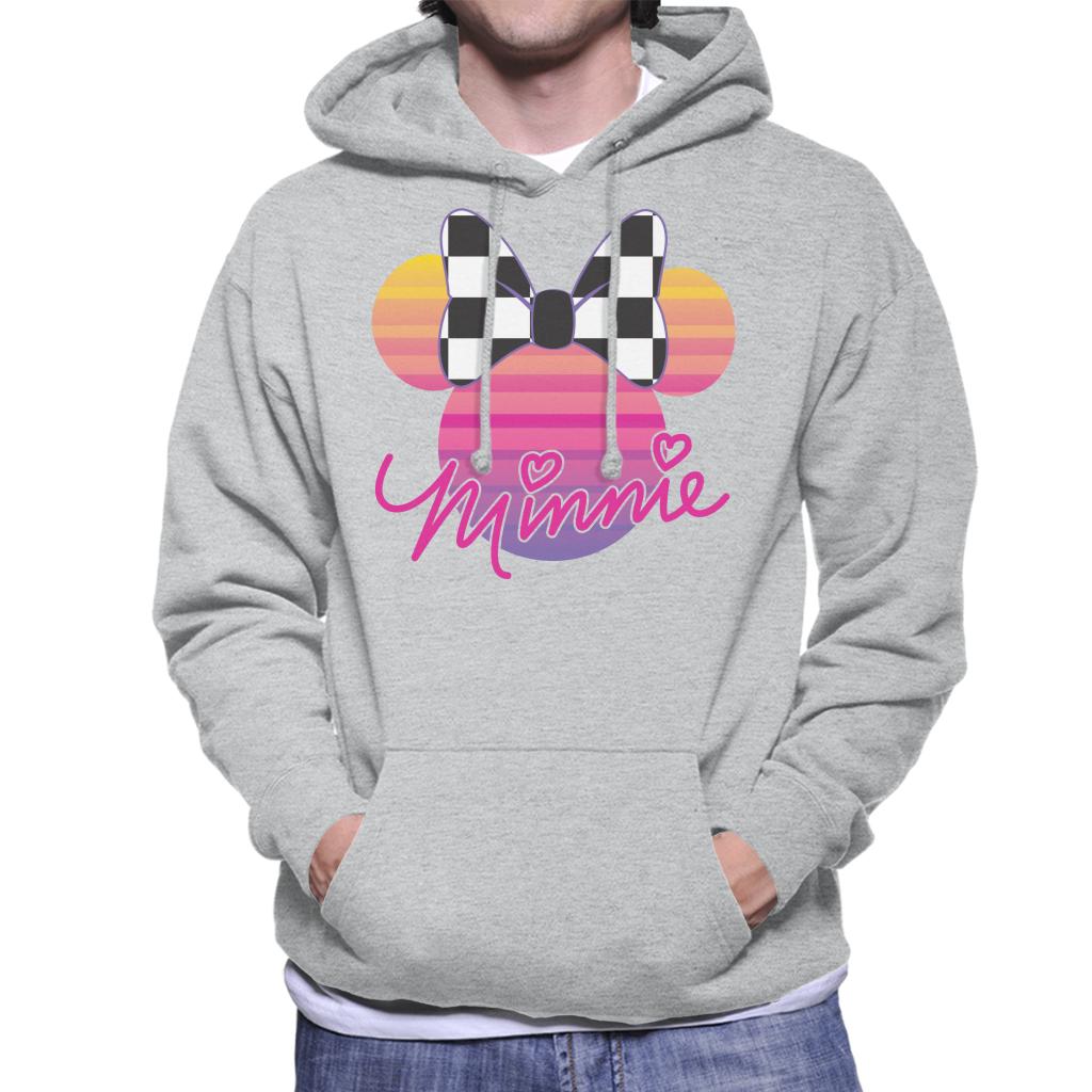 Disney Minnie Mouse Retrowave Head Men's Hooded Sweatshirt-ALL + EVERY