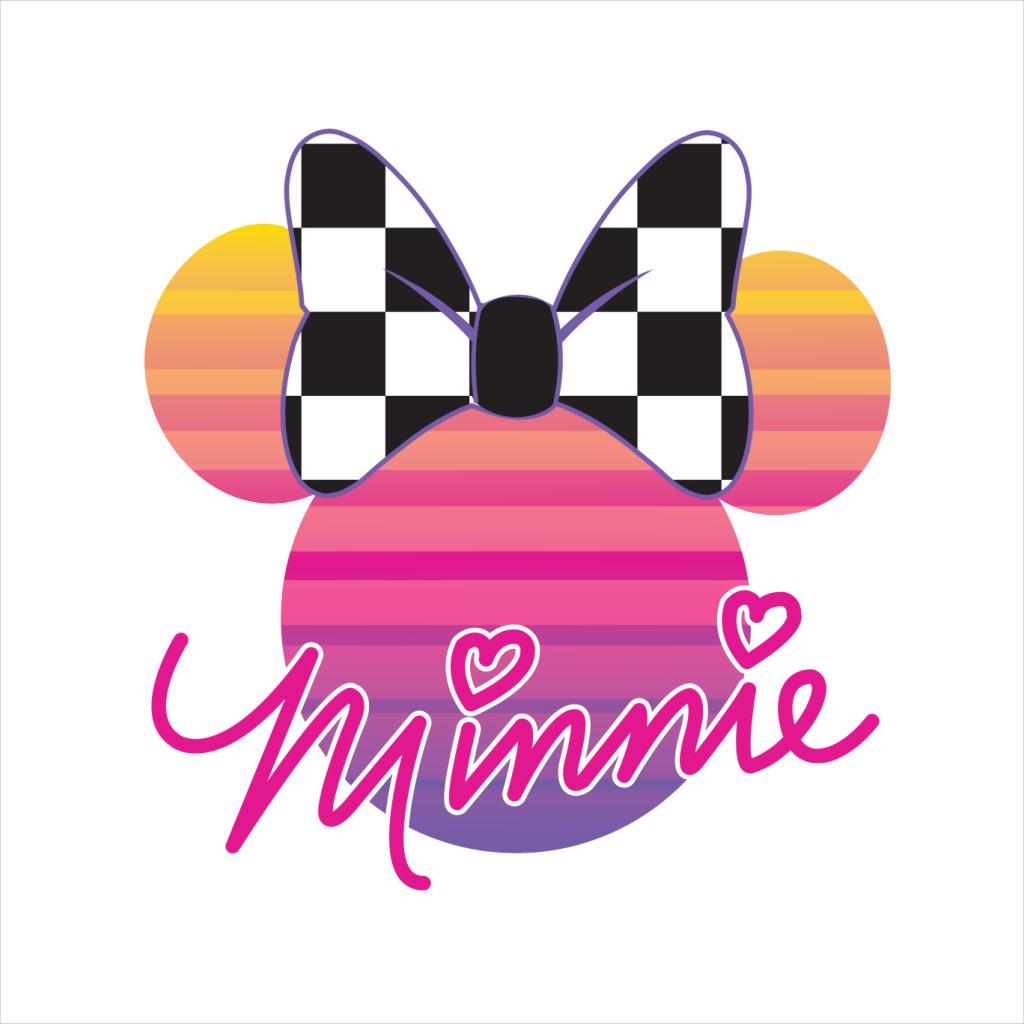 Disney Minnie Mouse Retrowave Head Women's Hooded Sweatshirt-ALL + EVERY