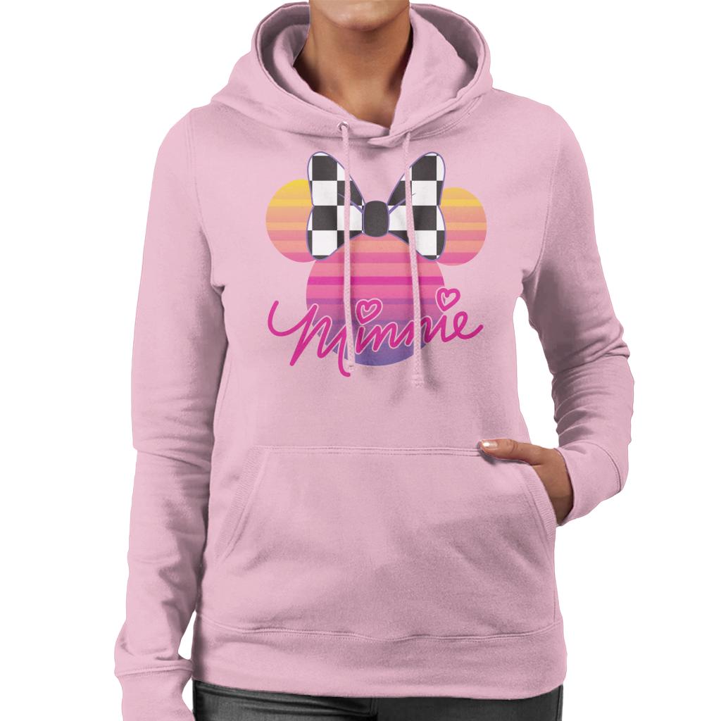 Disney Minnie Mouse Retrowave Head Women's Hooded Sweatshirt-ALL + EVERY