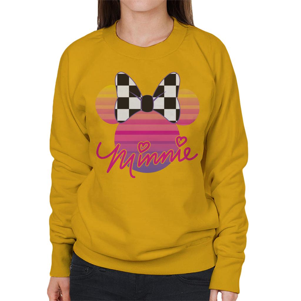 Disney Minnie Mouse Retrowave Head Women's Sweatshirt-ALL + EVERY